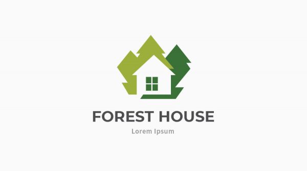 숲 나무 하우스 집 로고 전시관